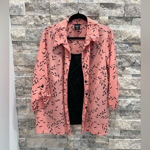 George Coral Leaf Pattern Shirt woman, size 2xl 18-20